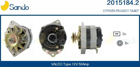 Sando 2015184.2 - Alternator www.autospares.lv