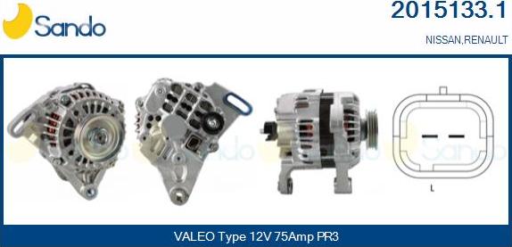 Sando 2015133.1 - Alternator www.autospares.lv