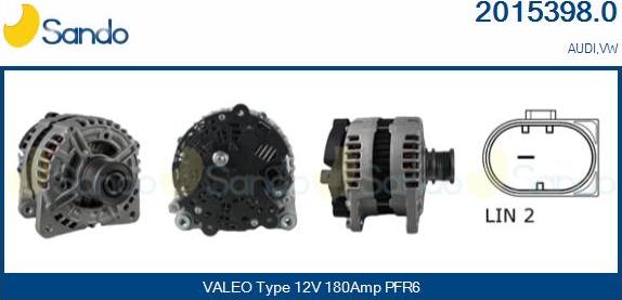 Sando 2015398.0 - Alternator www.autospares.lv