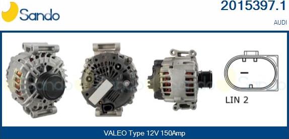 Sando 2015397.1 - Alternator www.autospares.lv