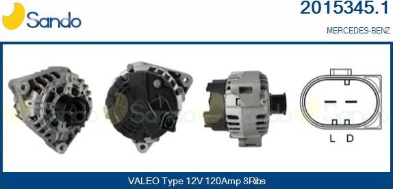 Sando 2015345.1 - Alternator www.autospares.lv