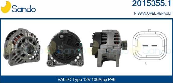 Sando 2015355.1 - Alternator www.autospares.lv