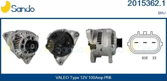 Sando 2015362.1 - Alternator www.autospares.lv