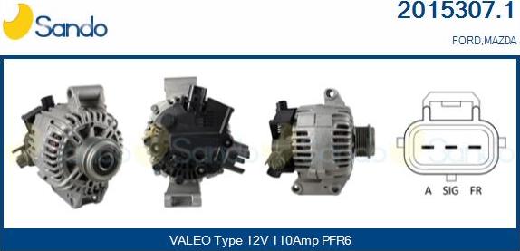 Sando 2015307.1 - Alternator www.autospares.lv