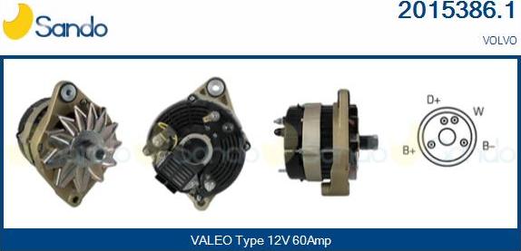 Sando 2015386.1 - Alternator www.autospares.lv