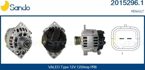 Sando 2015296.1 - Alternator www.autospares.lv