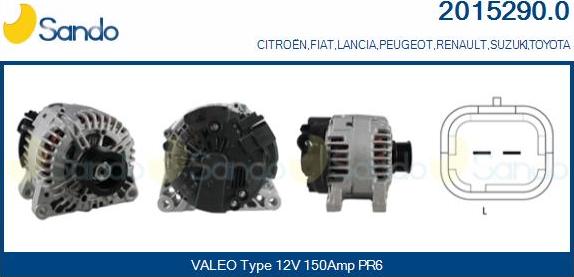 Sando 2015290.0 - Alternator www.autospares.lv