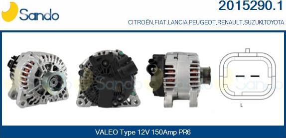 Sando 2015290.1 - Alternator www.autospares.lv