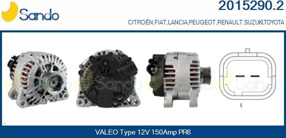 Sando 2015290.2 - Alternator www.autospares.lv