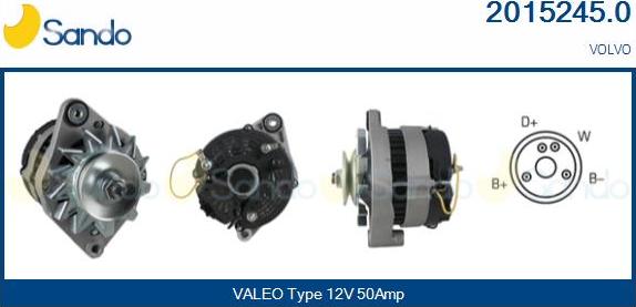 Sando 2015245.0 - Alternator www.autospares.lv