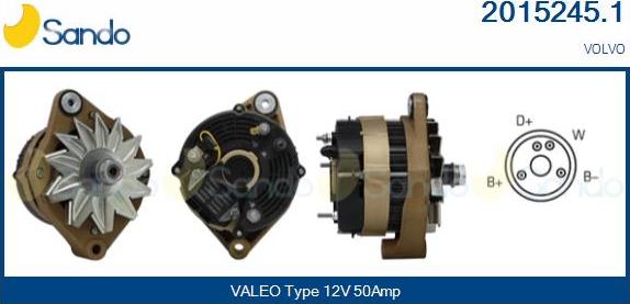 Sando 2015245.1 - Alternator www.autospares.lv