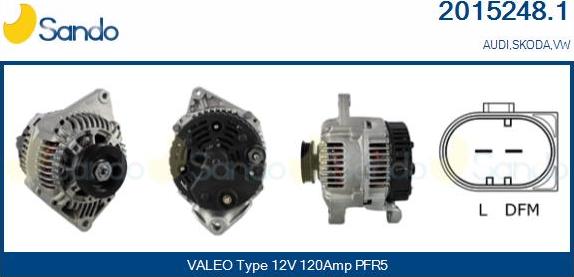 Sando 2015248.1 - Alternator www.autospares.lv