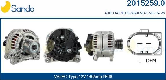 Sando 2015259.0 - Alternator www.autospares.lv