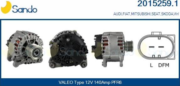 Sando 2015259.1 - Alternator www.autospares.lv