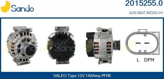 Sando 2015255.0 - Alternator www.autospares.lv