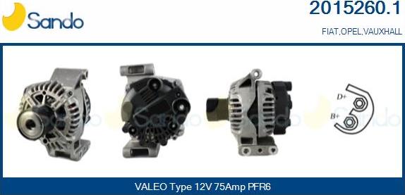 Sando 2015260.1 - Alternator www.autospares.lv