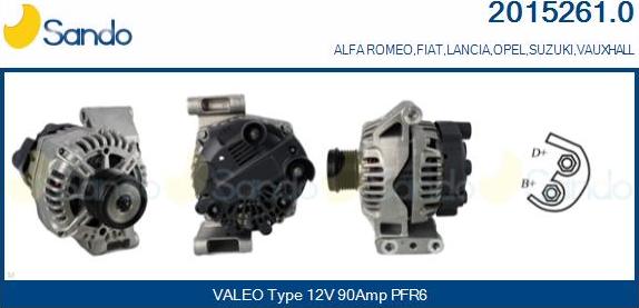 Sando 2015261.0 - Alternator www.autospares.lv