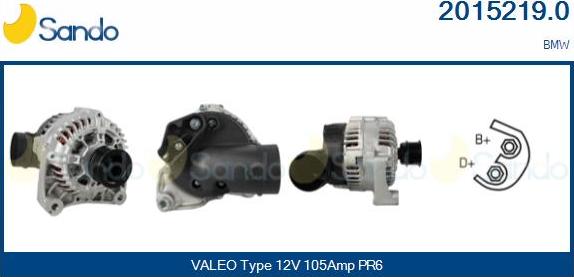 Sando 2015219.0 - Alternator www.autospares.lv