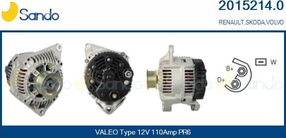 Sando 2015214.0 - Alternator www.autospares.lv