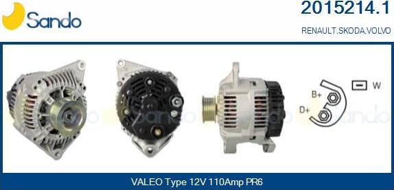 Sando 2015214.1 - Alternator www.autospares.lv