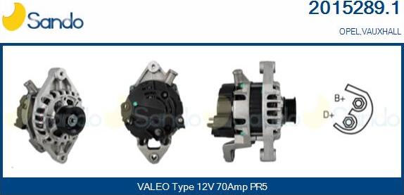 Sando 2015289.1 - Alternator www.autospares.lv