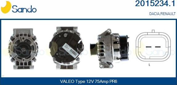 Sando 2015234.1 - Alternator www.autospares.lv