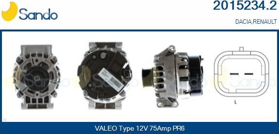 Sando 2015234.2 - Alternator www.autospares.lv