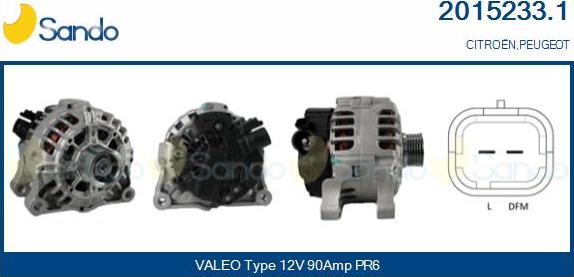 Sando 2015233.1 - Alternator www.autospares.lv