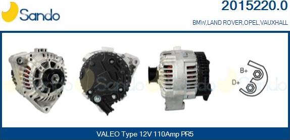 Sando 2015220.0 - Alternator www.autospares.lv