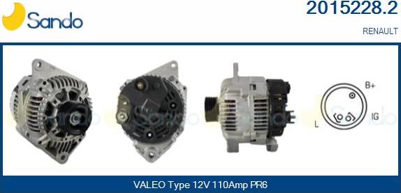 Sando 2015228.2 - Alternator www.autospares.lv