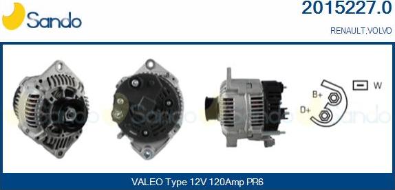 Sando 2015227.0 - Alternator www.autospares.lv