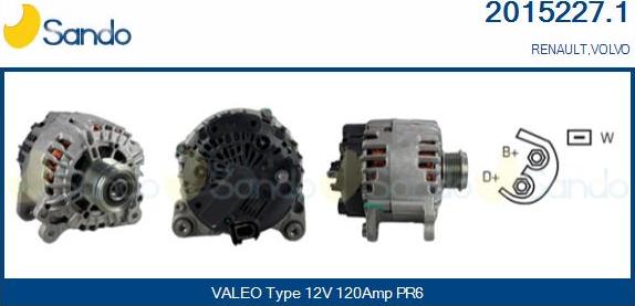 Sando 2015227.1 - Alternator www.autospares.lv