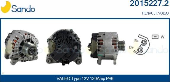 Sando 2015227.2 - Alternator www.autospares.lv