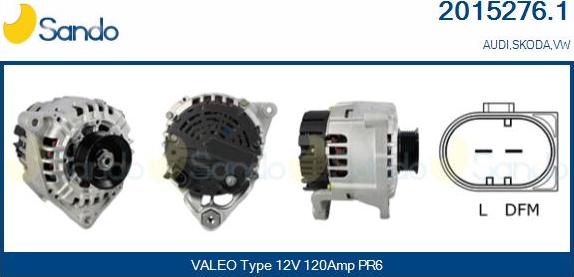 Sando 2015276.1 - Alternator www.autospares.lv