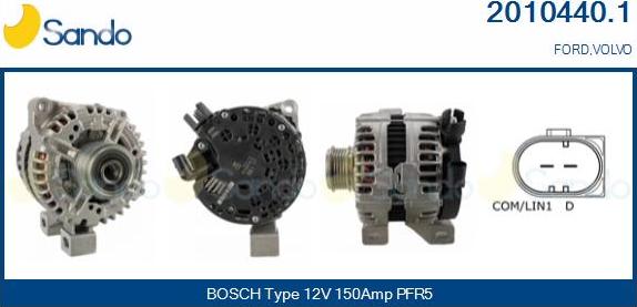 Sando 2010440.1 - Alternator www.autospares.lv