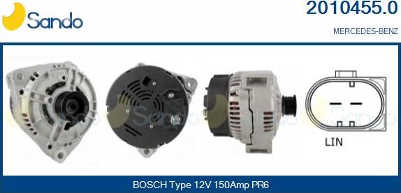 Sando 2010455.0 - Alternator www.autospares.lv