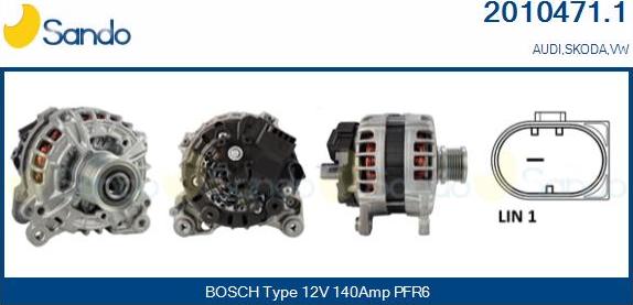 Sando 2010471.1 - Alternator www.autospares.lv