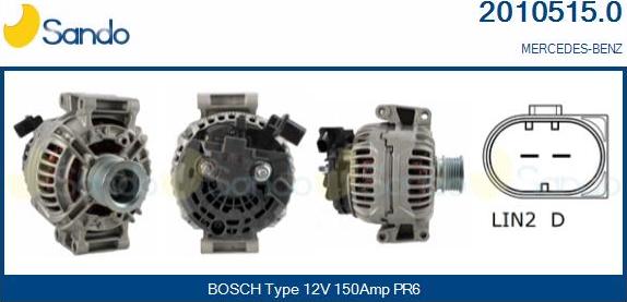 Sando 2010515.0 - Alternator www.autospares.lv