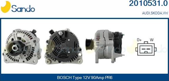 Sando 2010531.0 - Alternator www.autospares.lv