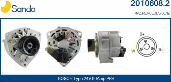 Sando 2010608.2 - Alternator www.autospares.lv