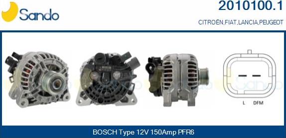 Sando 2010100.1 - Alternator www.autospares.lv