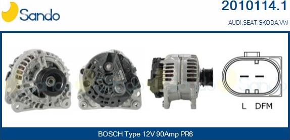 Sando 2010114.1 - Alternator www.autospares.lv