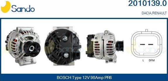 Sando 2010139.0 - Alternator www.autospares.lv