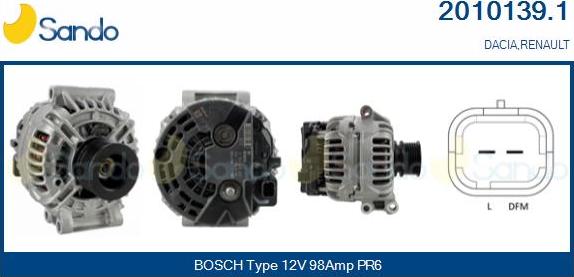 Sando 2010139.1 - Alternator www.autospares.lv