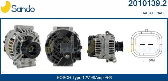 Sando 2010139.2 - Alternator www.autospares.lv