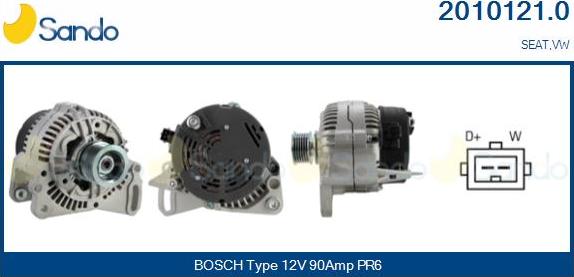 Sando 2010121.0 - Alternator www.autospares.lv