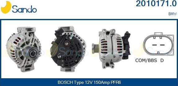 Sando 2010171.0 - Alternator www.autospares.lv