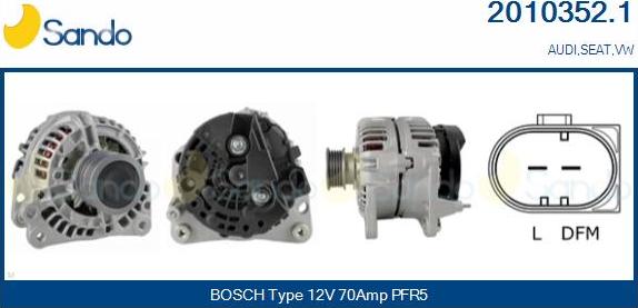 Sando 2010352.1 - Alternator www.autospares.lv