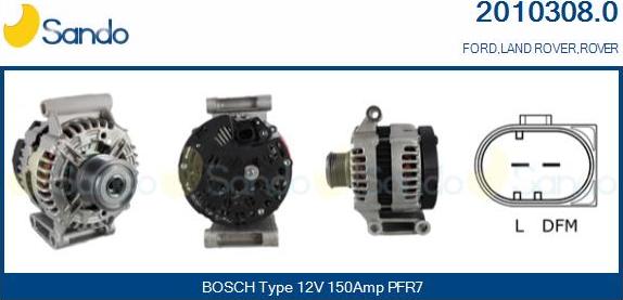 Sando 2010308.0 - Alternator www.autospares.lv