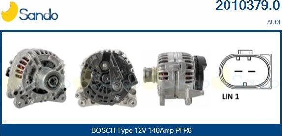 Sando 2010379.0 - Alternator www.autospares.lv